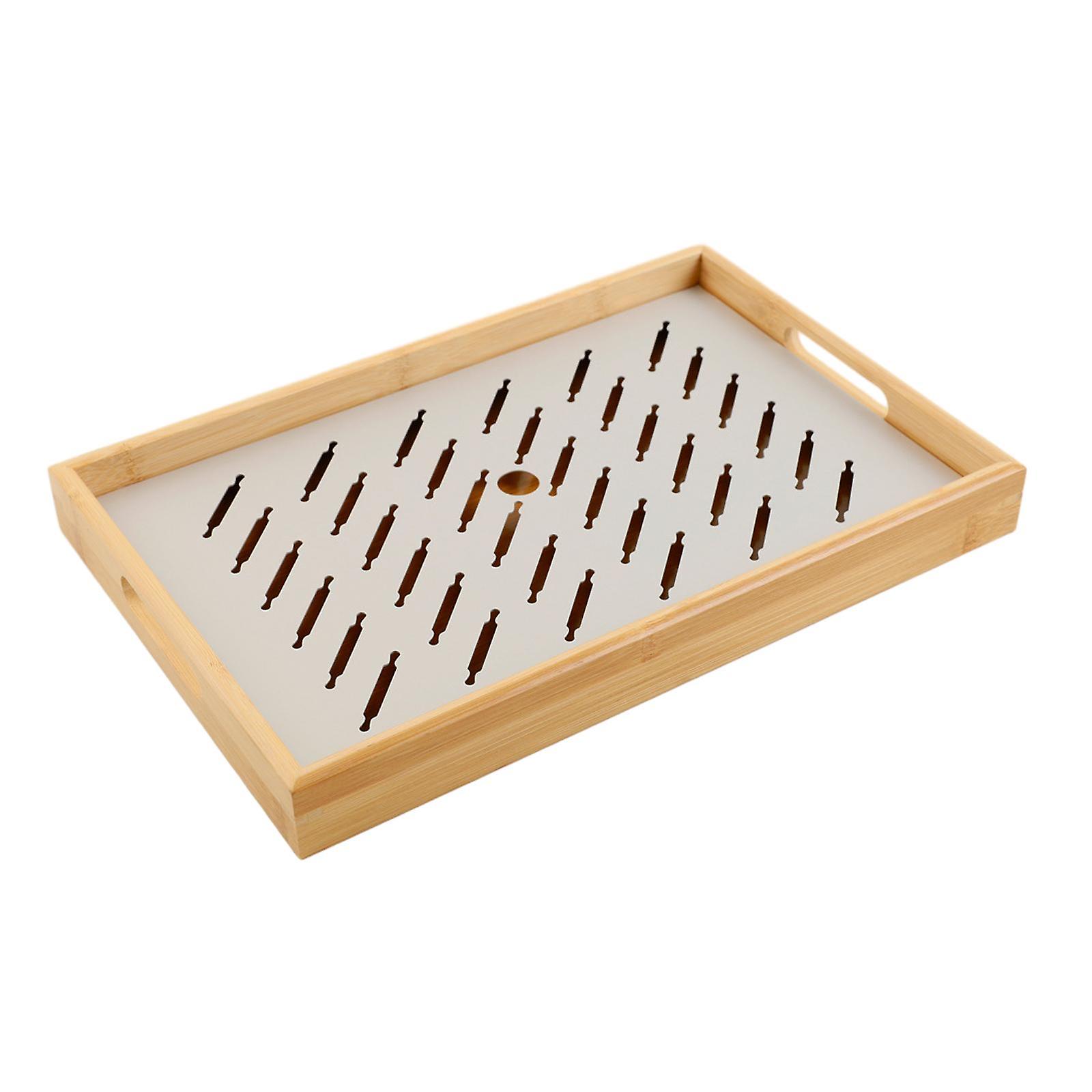 Serving Tray Coffee Table Tray Decorative Rectangular Housewarming Convenient Durable Serving Tray Platter with Hollow Handle