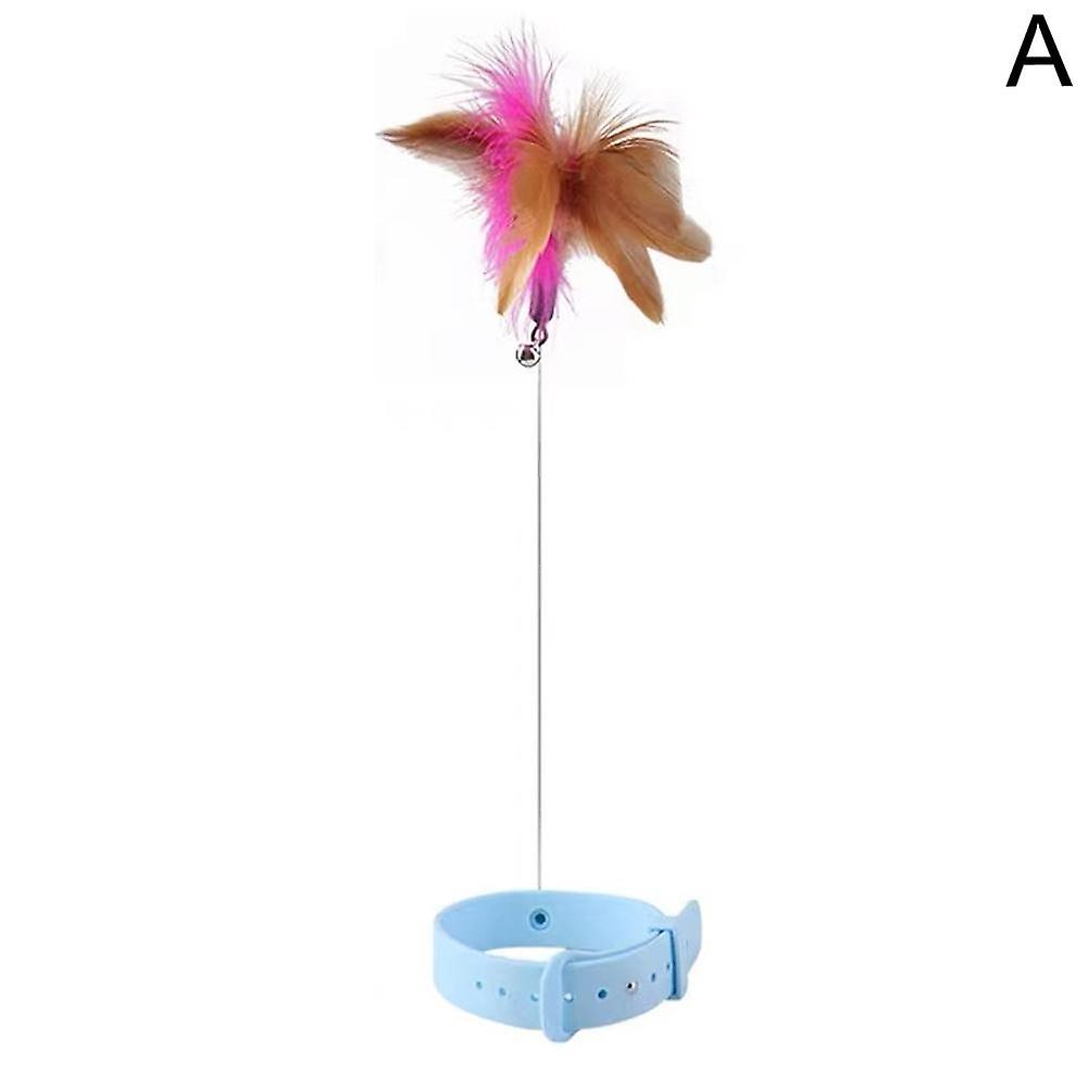 Cat Toys Funny Feather Teaser Stick with Bell Pets Collar Kitten Playing Teaser