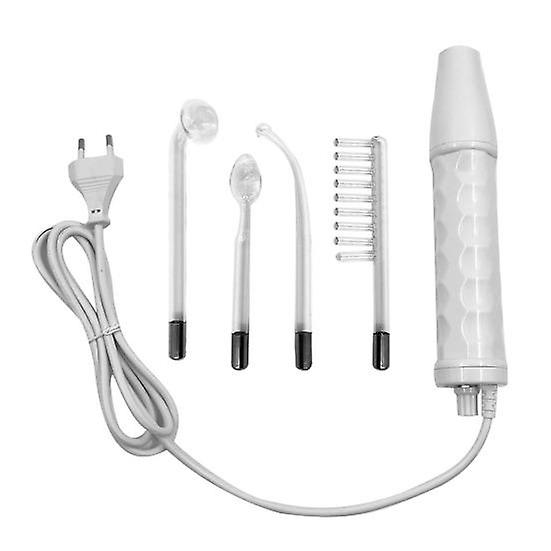 High Frequency Face Wand with 4 Different Tubes Portable Handheld Multi-Function Painless Electrotherapy Machine Face Care Beauty Device (EU Plug)