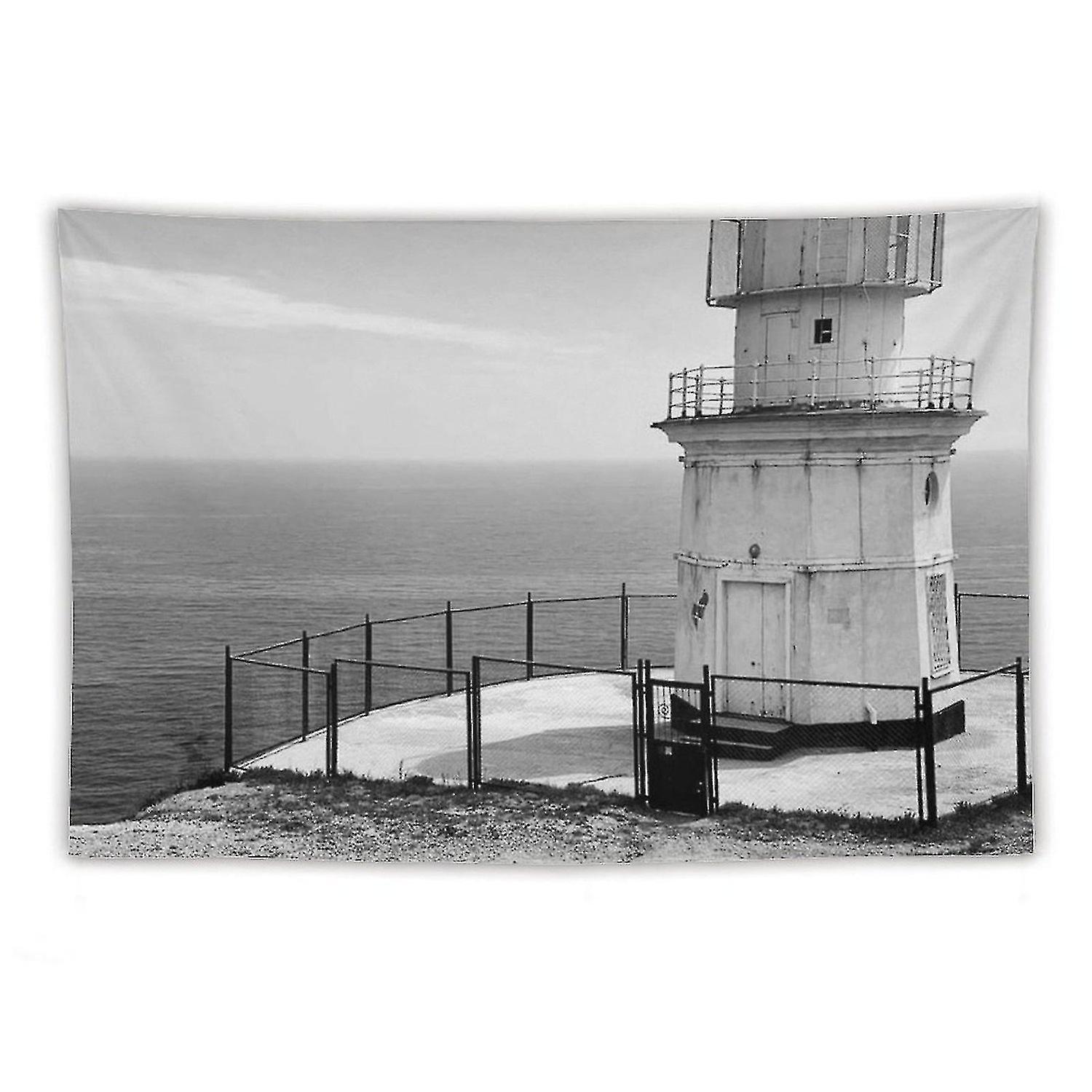 Ancient lighthouse on the sea rocky mountains 1 print art tapestry