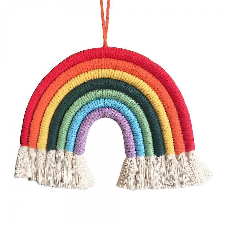 Wall Rug with Macrame Rainbow Style for Home Decoration