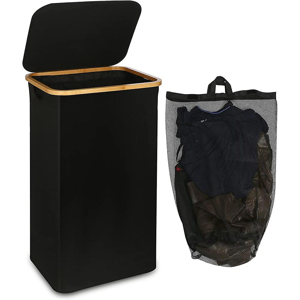 Laundry Basket Hamper Lid Odour Resistant 100L Collapsible Removable Bag