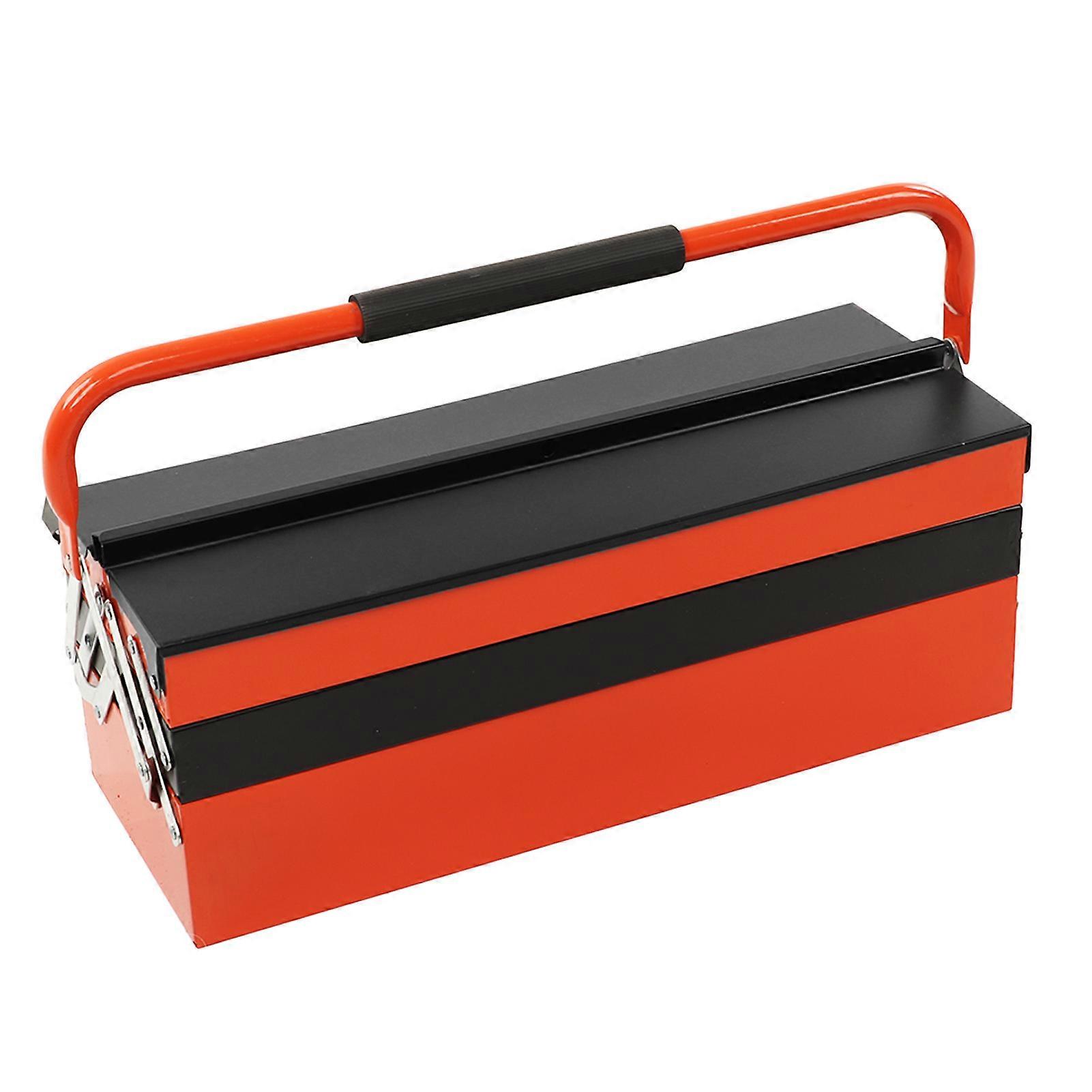 Folding Tool Box for Garage, 3-Layer Portable Storage with Large Space