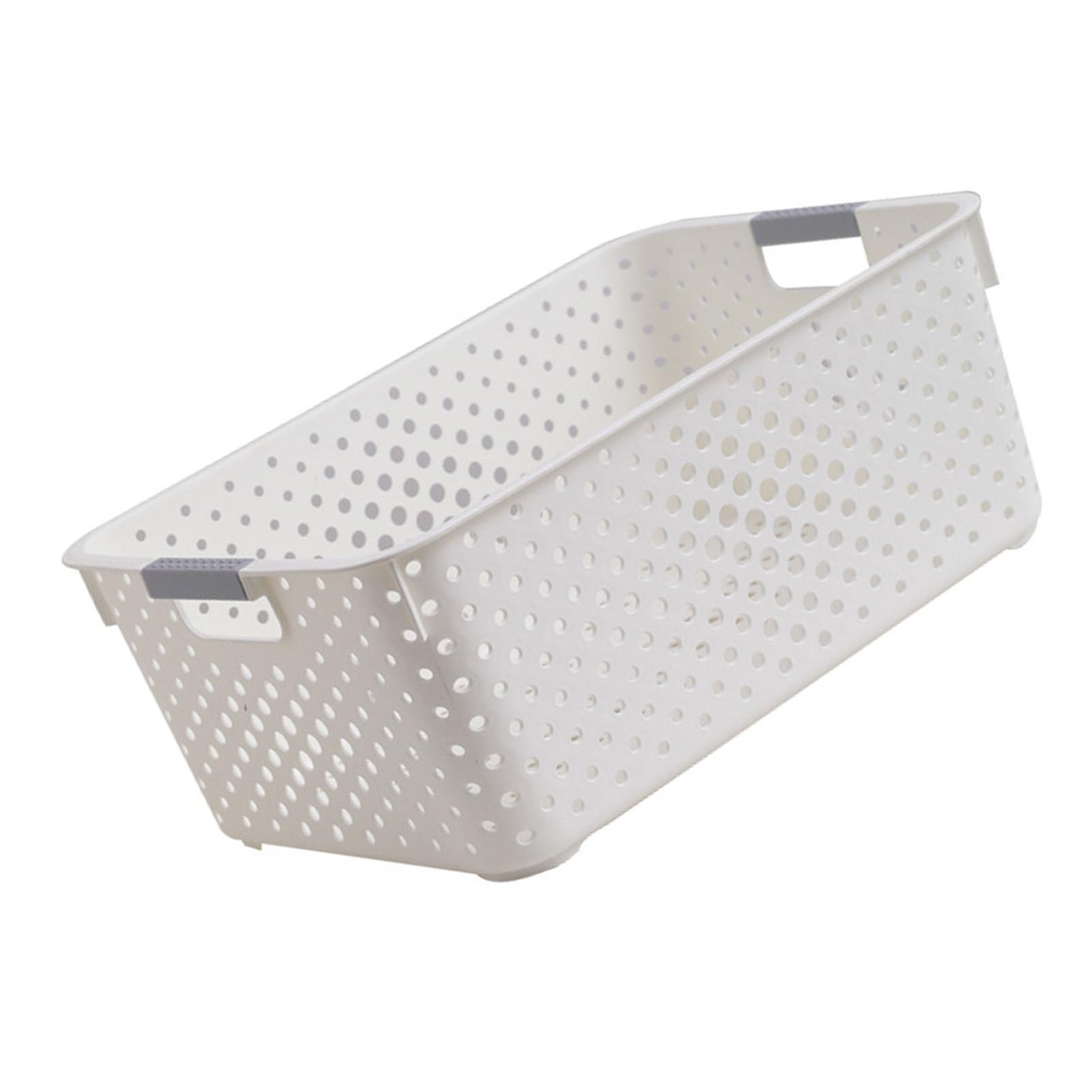 Large Capacity PP Shelf Organizer Bin M Size Ivory White 590g