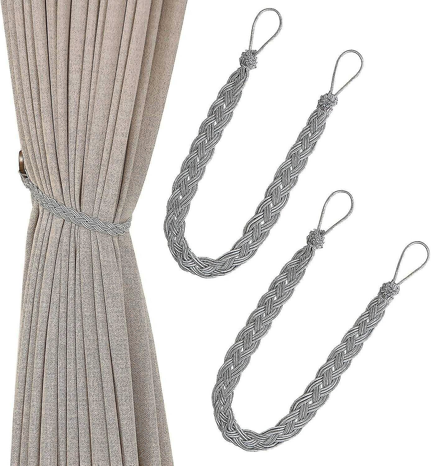 Hand-knitted single rope-shaped curtain tiebacks - type: curtain tiebacks and accessories
