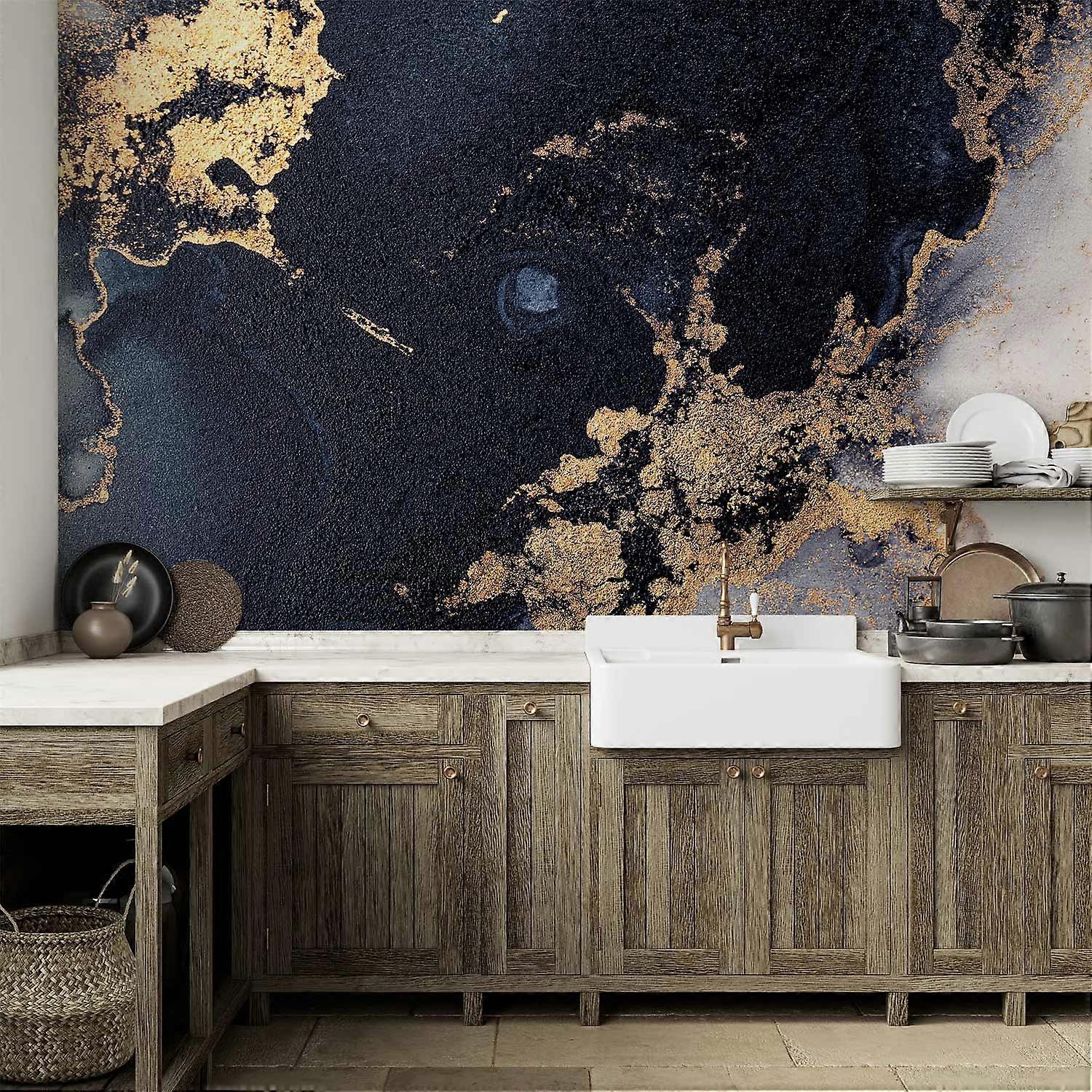 Wall Mural - Marble and Garnet - Abstract Textured Pattern Inspired by a Starry Sky