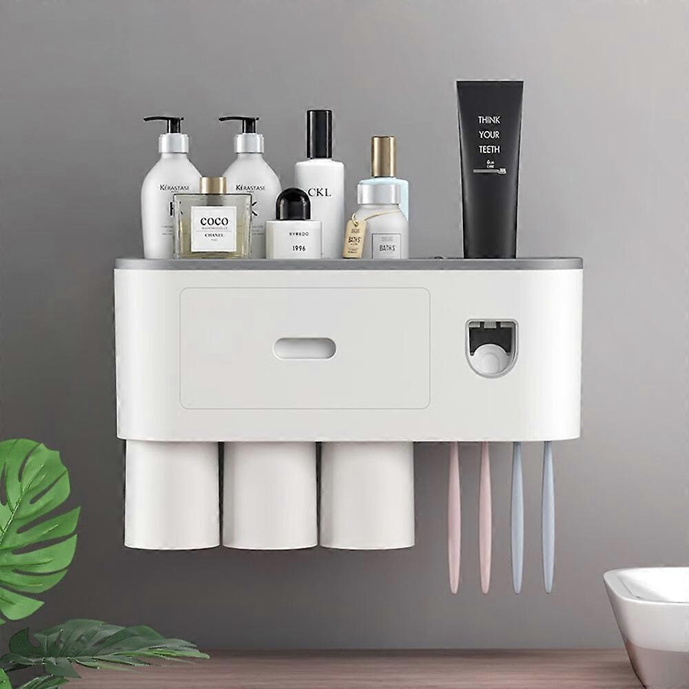 1 stk grå bambusbakke badeværelse opbevaring hylde kapacitet: bambus, 20.3 x 13.2 x 10 cm