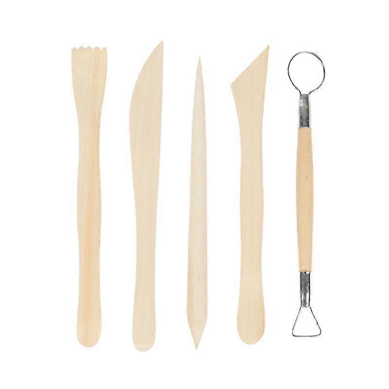 5pcs Pottery Sculpture Tools, Pottery Clay Modeling Tool Kit, Polymer Clay Ceramic Sculpture Tools, DIY Craft Clay Modeling for Beginners or Professio