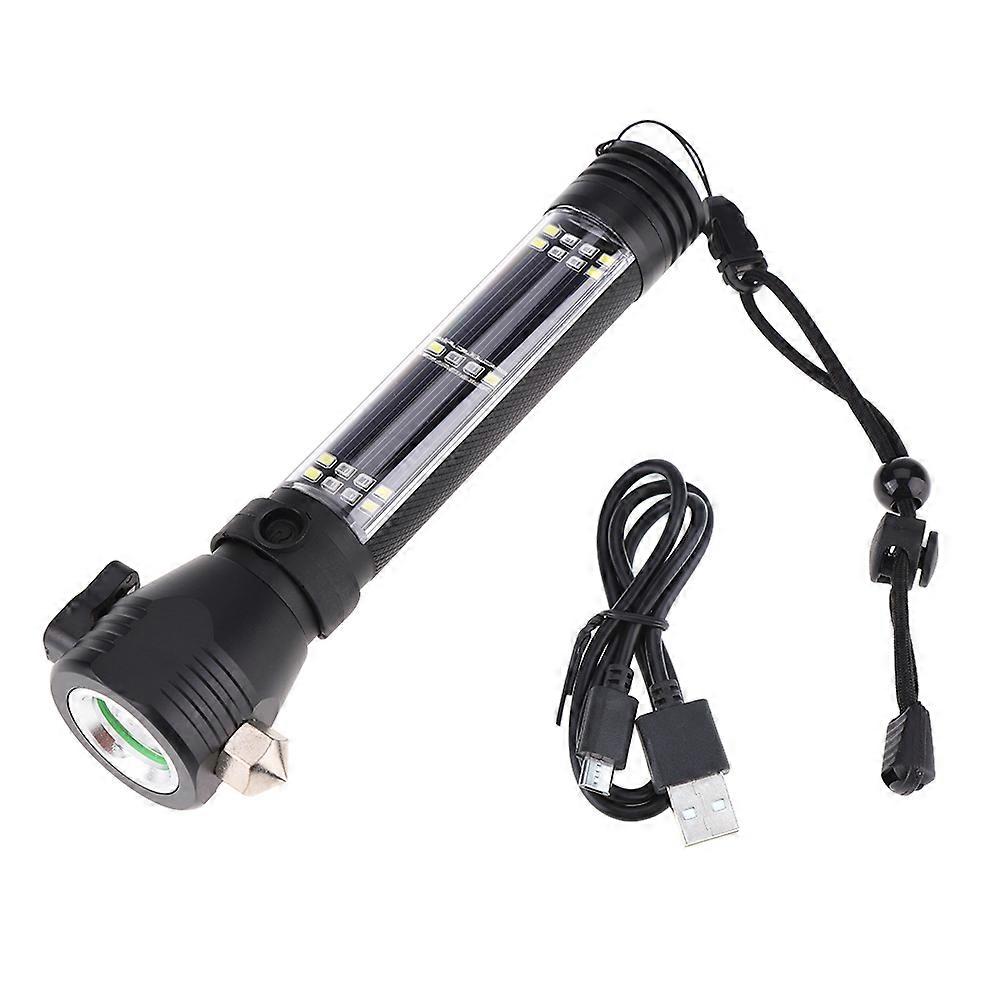 10 in1 Rechargeable Solar Power LED Flashlight Emergency Torch Window Breaker
