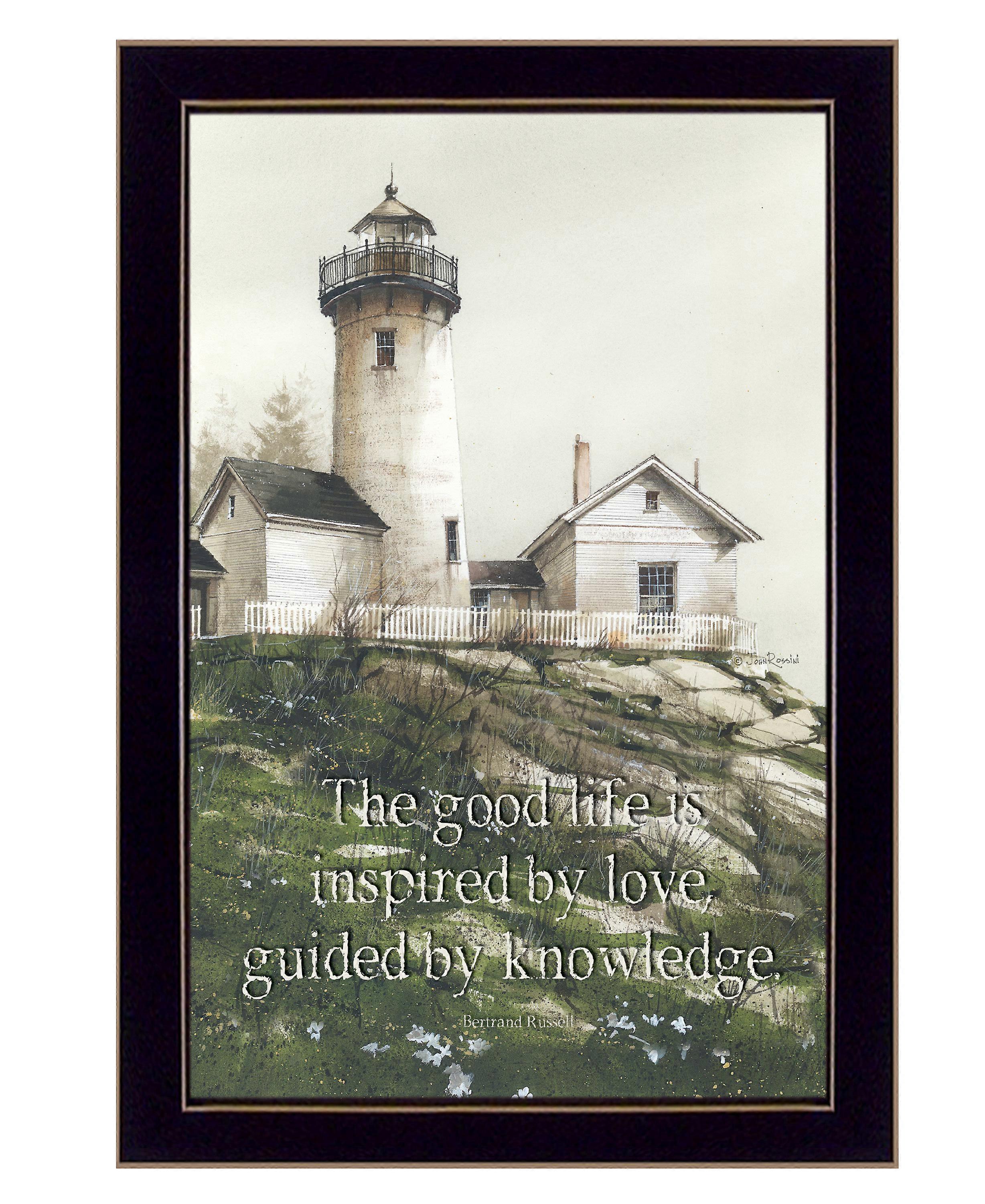 "Guided by Knowledge" by Artisan John Rossini, Ready to Hang Framed Print, Black Frame