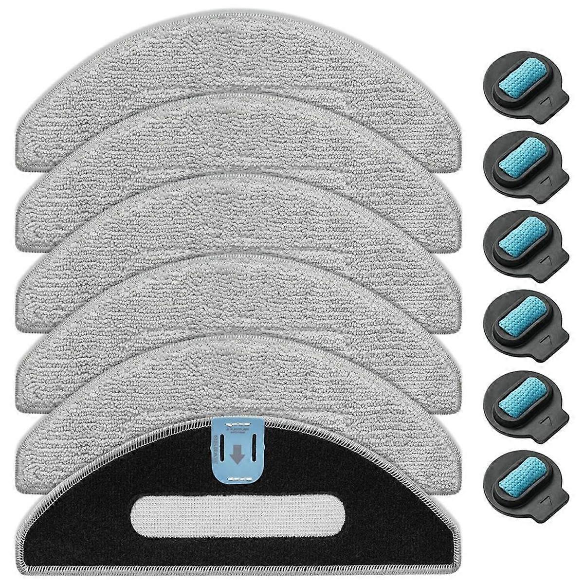 Replacement Mop Pads for Combo I5/I5+/J5/J5+,6 Microfiber Mopping Pads+6 Wicks, Washable and Reusable