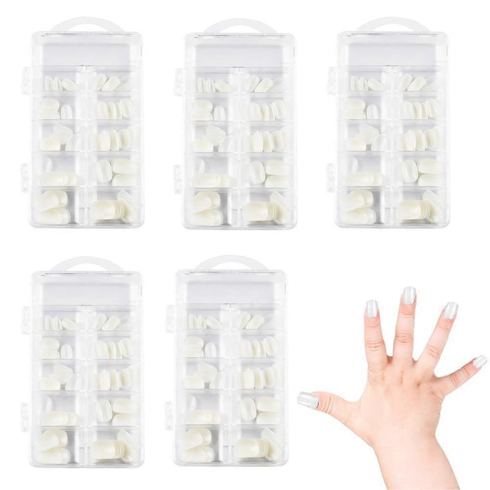 Weerblj24g 5 boîtes Enfants Faux Ongles pour Enfants Petites Filles Courte Couverture Complète Couve