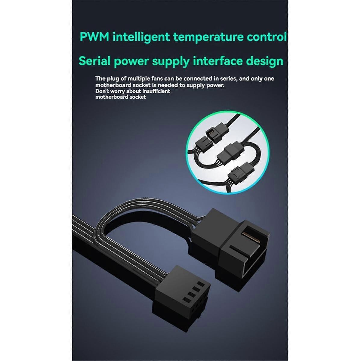 Computer Case Fan 120mm Quiet Cooling Fan 4PIN PWM Cooler Fan CPU Fan for Desktop Case
