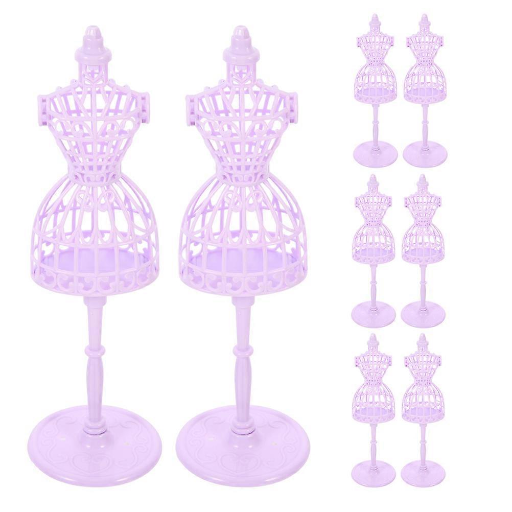 8pcs Doll Clothes Rack Mannequin Model Doll Dress Clothing Stand Hollow Display Support