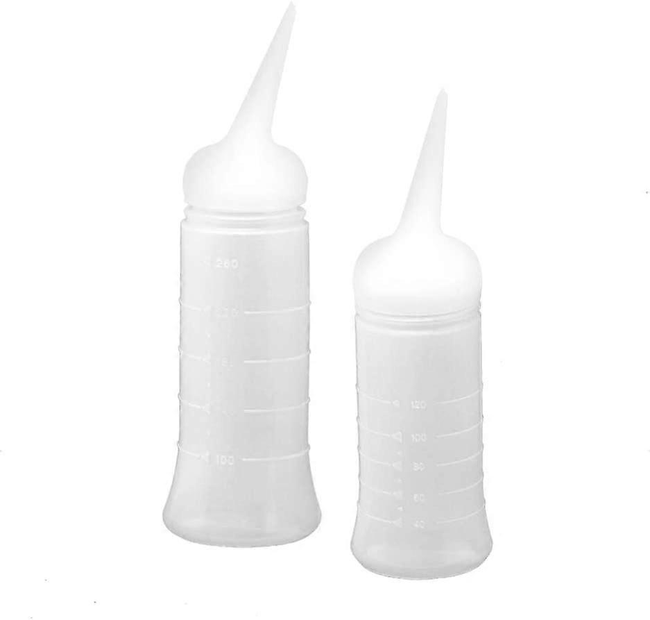 2pcs Plastic Applicator Bottles with Angle Tip Empty Scale Applicator Bottles Squeeze