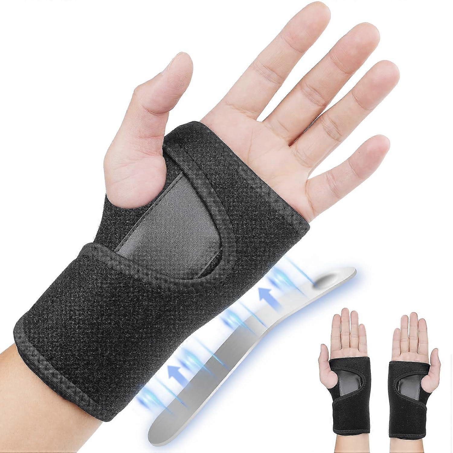 2pack Wrist Support Splint Brace, Adjustable Wrist Strap Carpal Tunnel Compression Splint Relieves Wrist Pain, Sprains, Tendonitis and Joint Pain, Bre