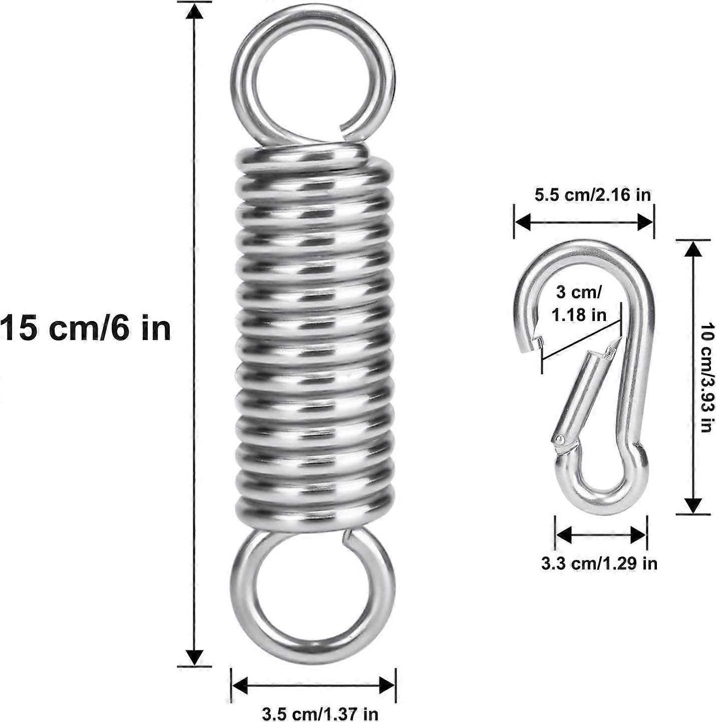 SELEWARE Ophangset Voor Bokszak - 158 Kg Capaciteit, Roestvrijstalen Veer, 2 Metalen Karabijnhaken - Voor Staande Bokszak, Hangmat, Schommel & Hangstoel - Patent Aangevraagd