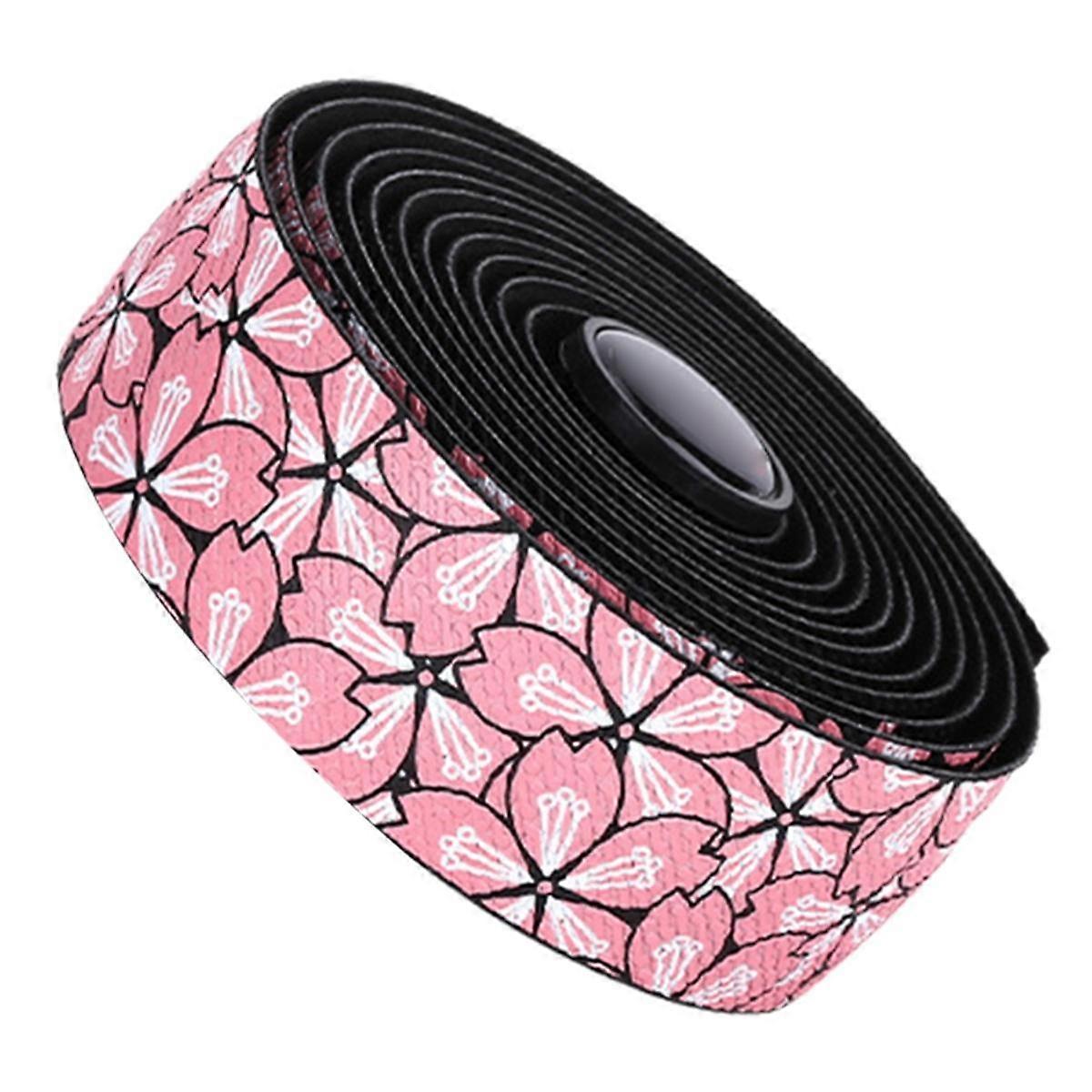 Bicycle Handlebar Tape Road Bike Handlebar Tape Shockproof Shock-Absorbing Wear- Sweat-Absorbent Black Pink