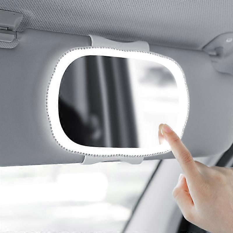 Interior car visor mirror with LED lights, integrated lithium battery, touch sensor, Aste, universal make -up mirror set