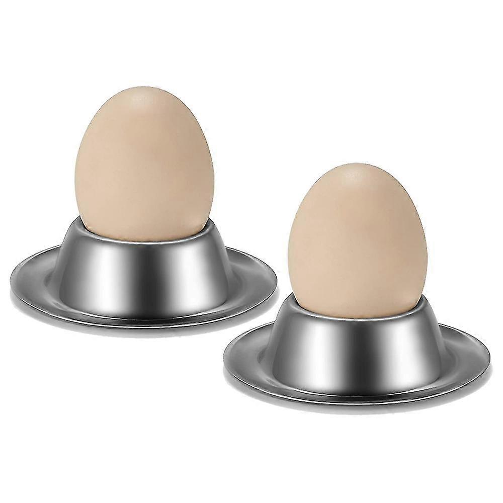 Egg Cup Holder 2 Pack,Stainless Steel Egg Cups Plates Tableware Holder for Hard Soft Boiled Egg,Kit