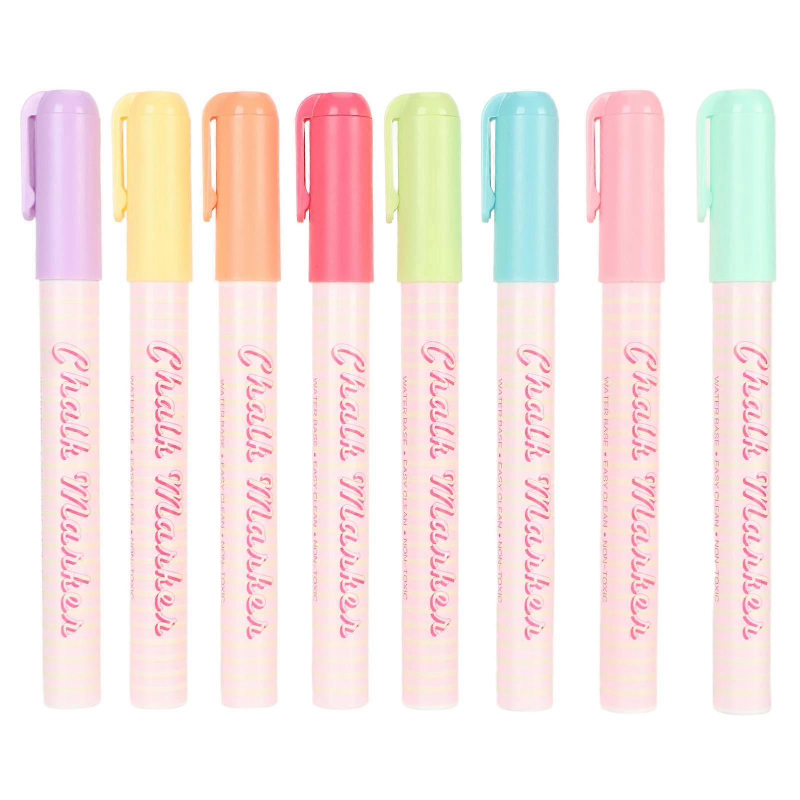 Liquid Chalk Markers Set Multipurpose 3mm Fine Nib 8 Colors Erasable Chalk Marker Pens for Chalkboard Window Glass Mirror