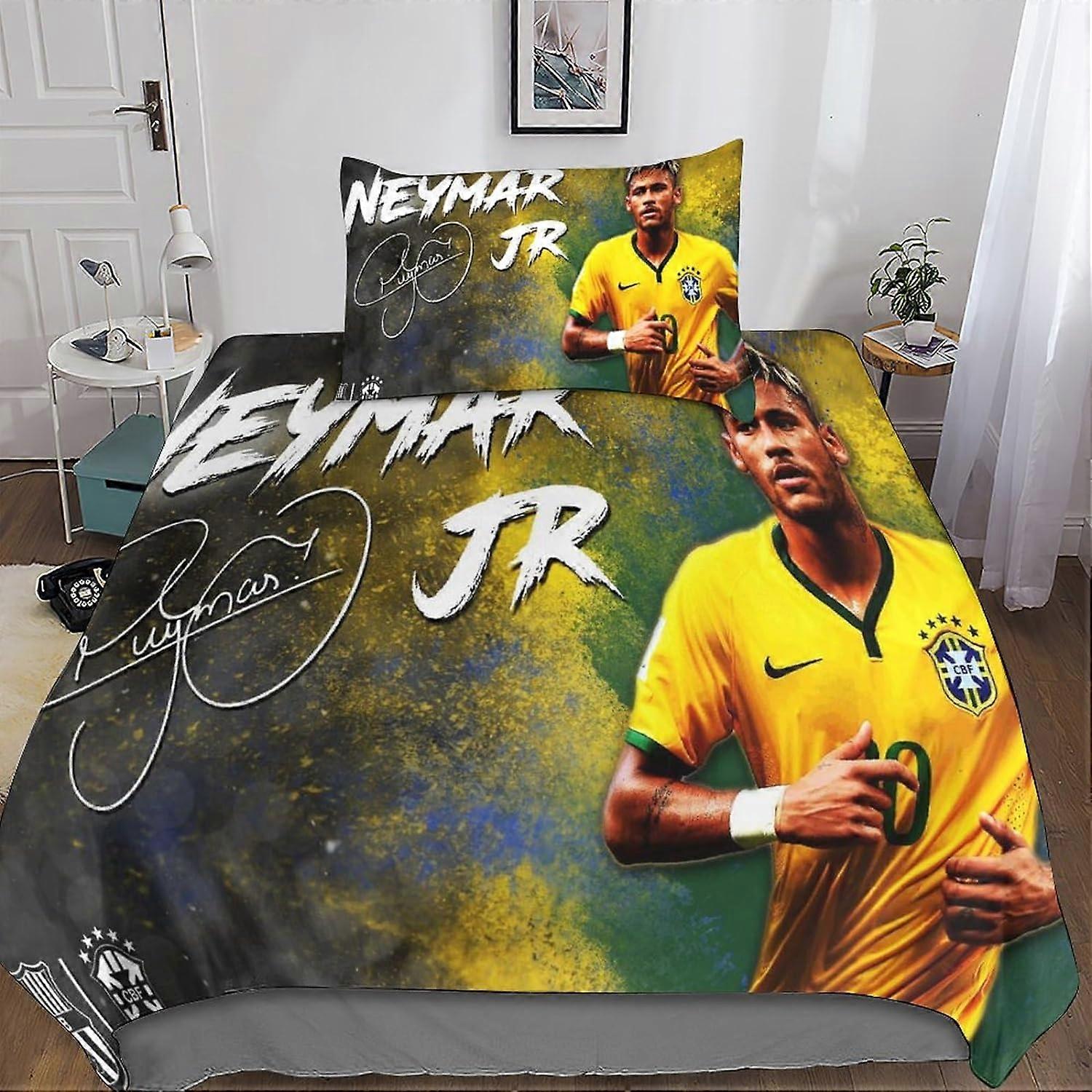 Parure De Lit 3D Neymar En Microfibre - Housse De Couette 220x240 Cm King Avec 2 Taies D'Oreiller - 9