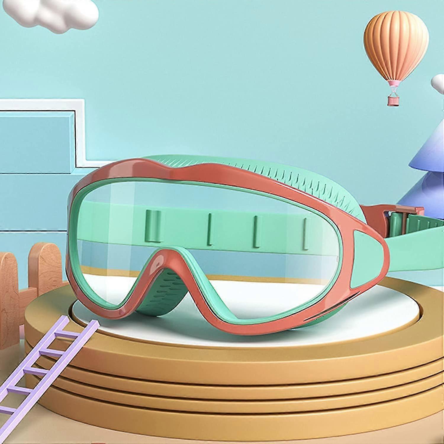 Wide-View Kids' Swimming Goggles, Shatterproof Anti-Fog Design for Ages 4-12