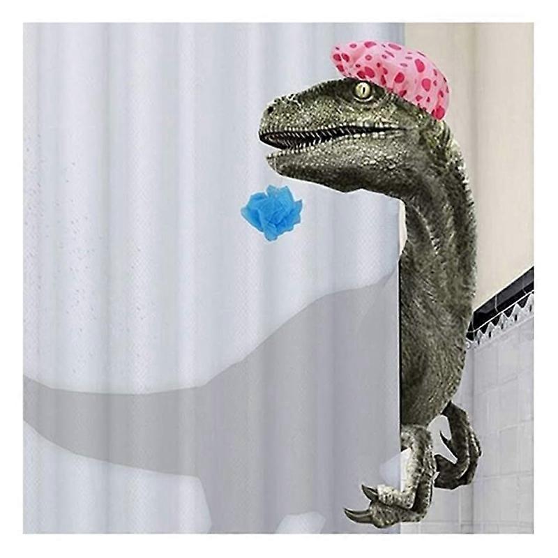 Funny Dinosaur Shower Curtain Bathroom Curtain with Bathing Dinosaur Fabric Shower Curtain for Chil
