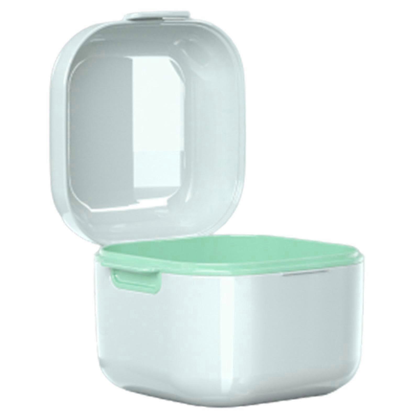 Denture Storage Box With Strainer False Teeth Storage Cleaning Container