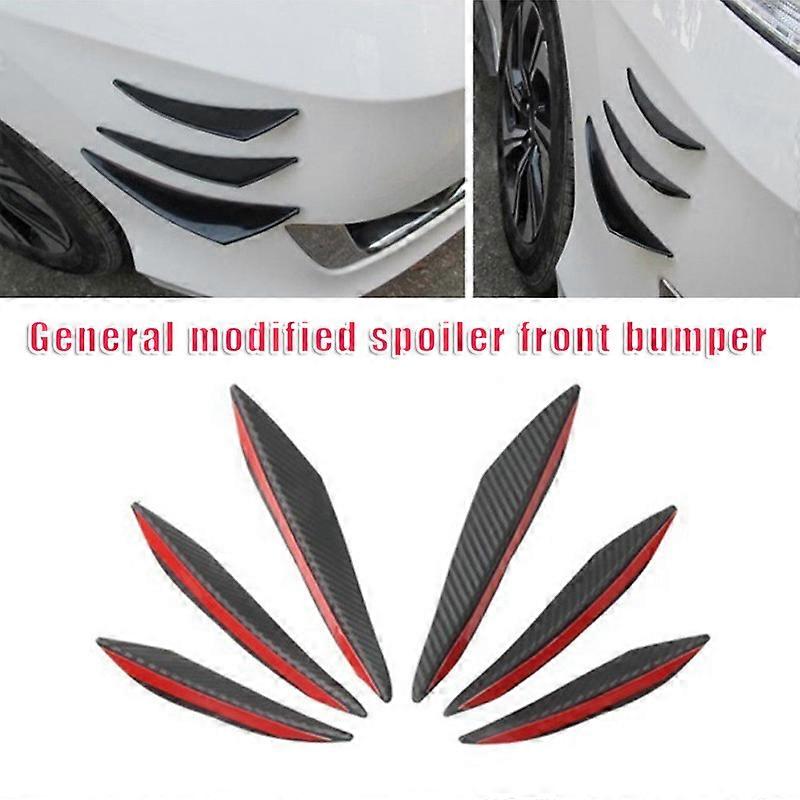 Car Front Bumper Lip Splitter Self-Adhesive Fins Body Spoiler Universal ...