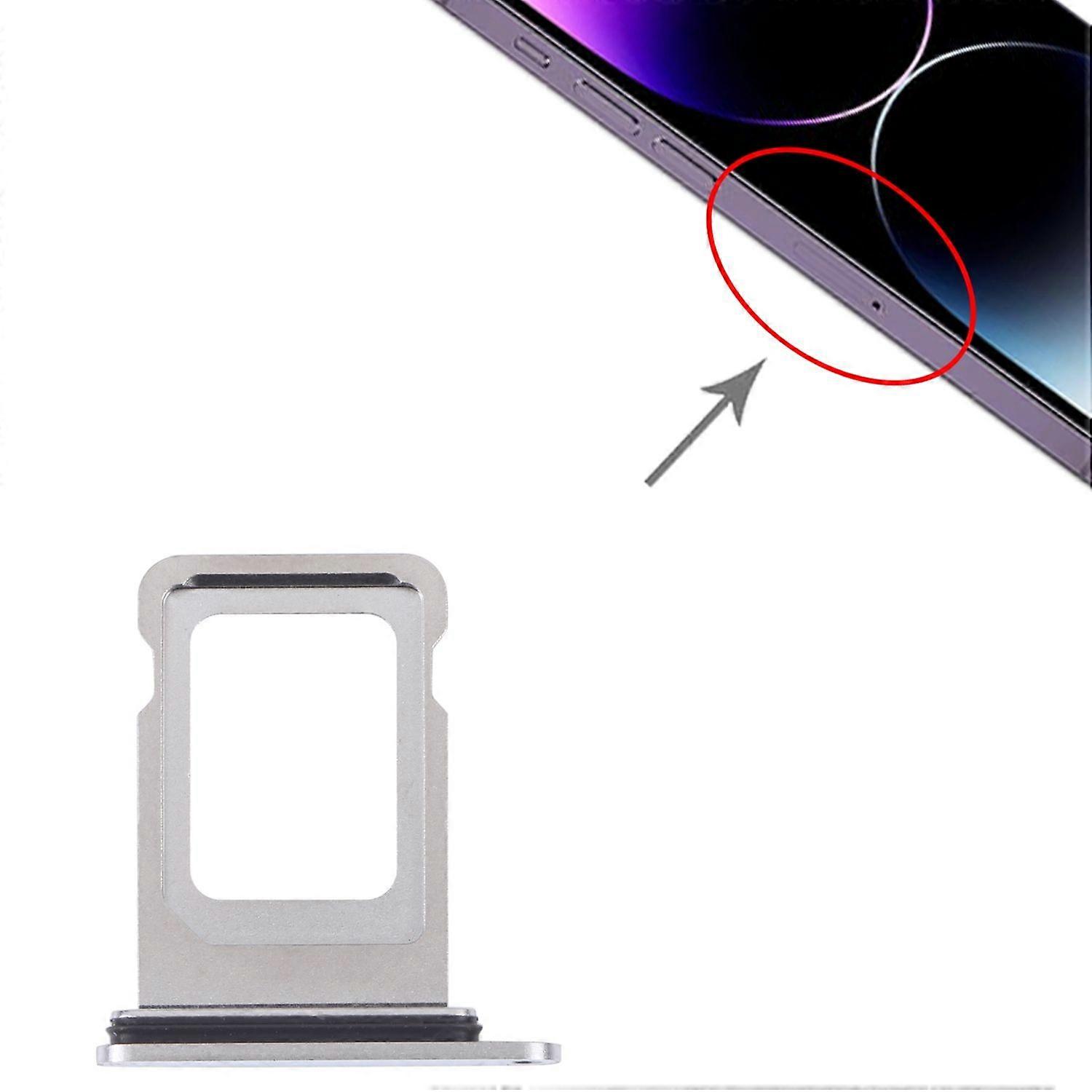 SIM+SIM Card Tray for Apple iPhone 14 Pro Max Spare Part Silver