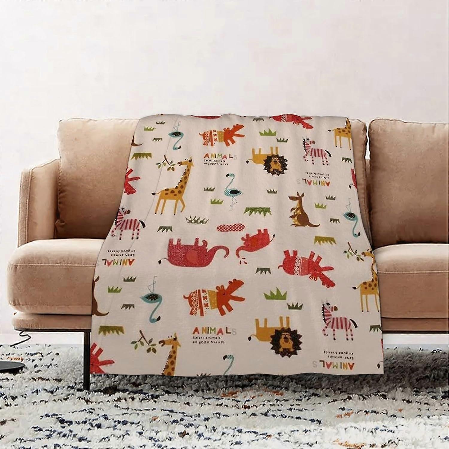 Premium Flannel Throw Blanket - Animals Giraffe flannel Blanket Sofa Throw, Blanket Fluffy Soft Throw for Bed and Couch Throw/Single