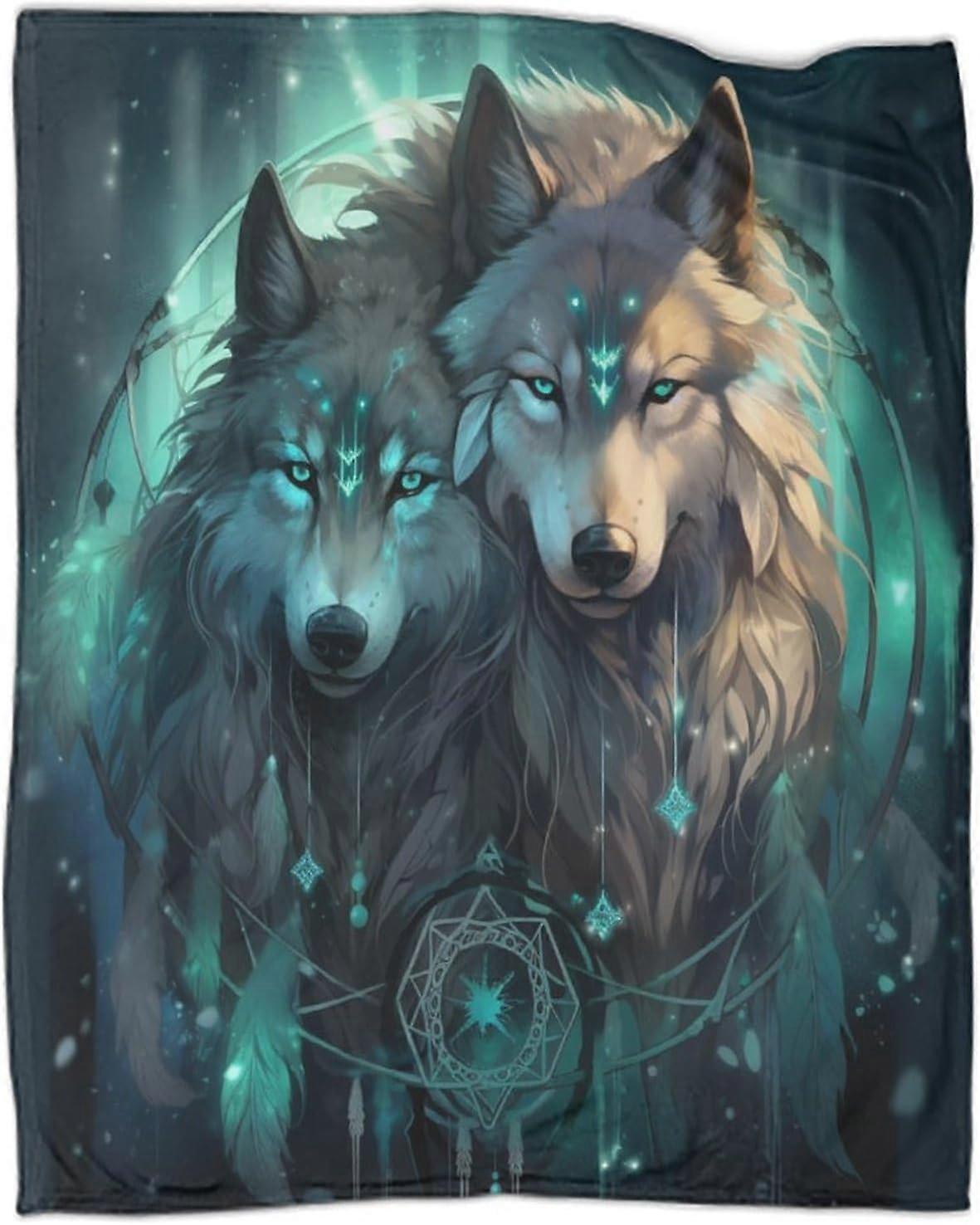Cool Wolf Blanket Ultra-soft Micro Fleece Blanket Soft And Warm Digitally Printed Blanket Flannel Blanket Christmas Birthday Present Present-ASDF354