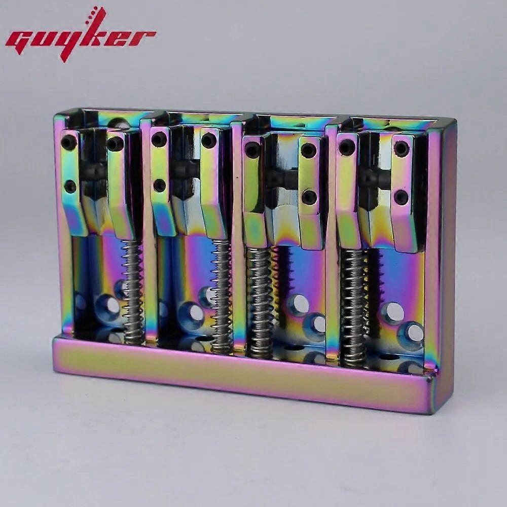 4 String High Mass Vintage Machined Adjustable Bass Bridge Chrome /Black/Gold