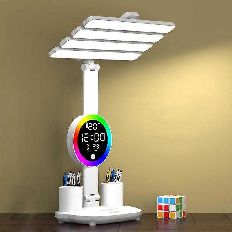 Round Desk Lamp Charging Model 3200mAH With Clock