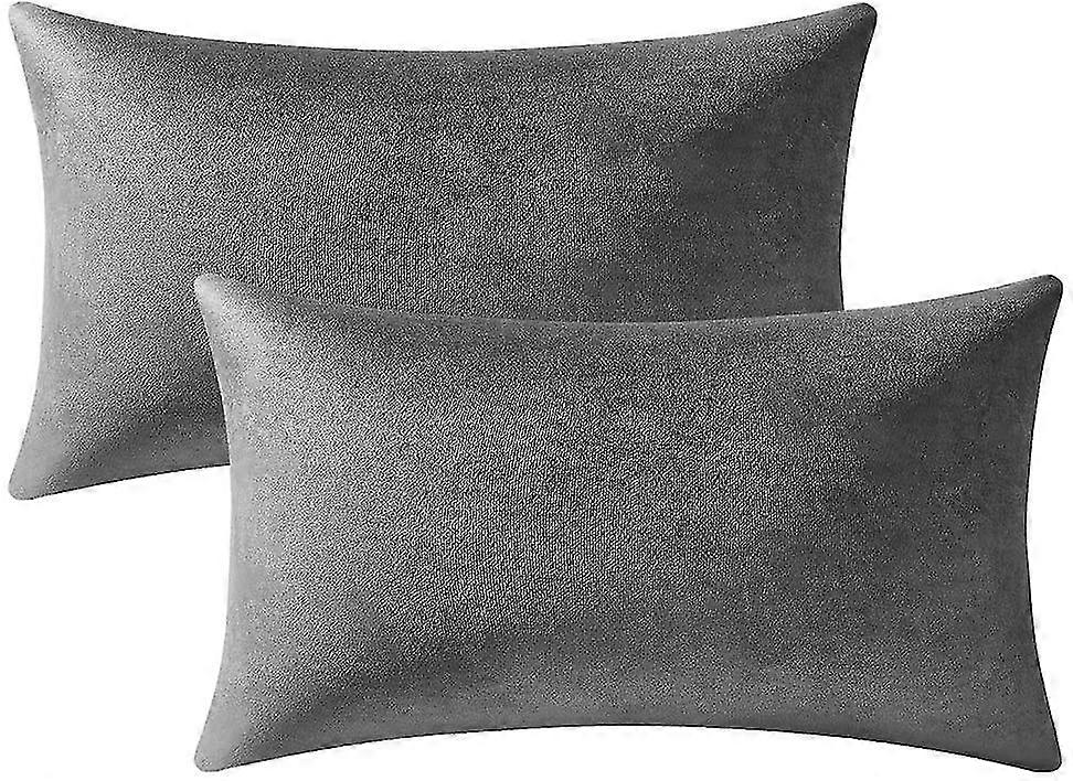 Throw Pillow Covers 12x20 Dark-grey: 2 Pack Gray