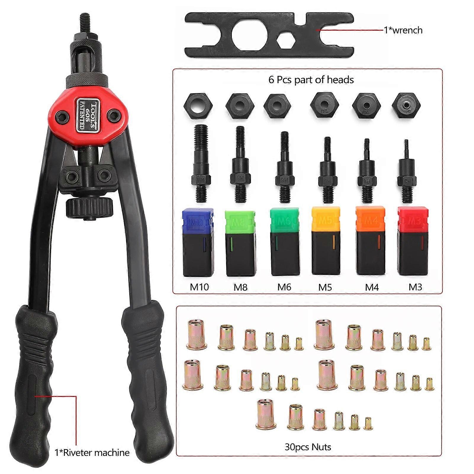 Hand Threaded Rivet Nuts Guns Riveter of Sleeve Nuts Rivnut Tool For Auto M3/M4/M5/M6/M8 Hand Riveter BT-606 Manual Rivet Tools