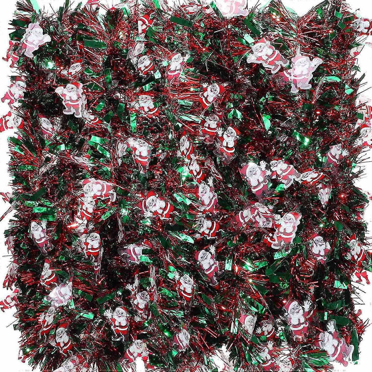 6Pcs 39.4 Ft Christmas Tinsel Garland Mixed Color Metallic Twist Garland for Party Supplies Decorat