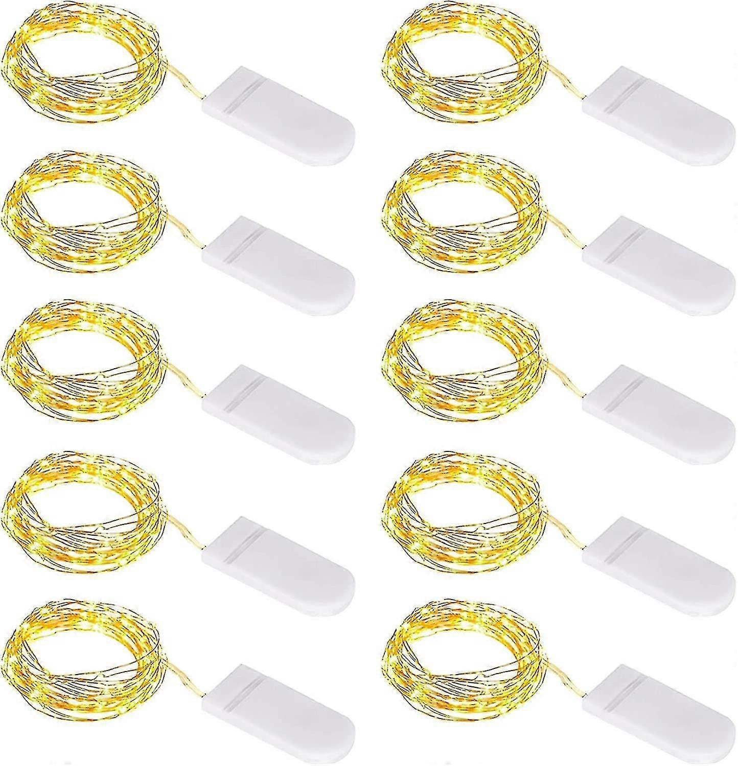 10 Pcs Led String Lights Battery, String Lights Small With Battery, 1m 10 Micro