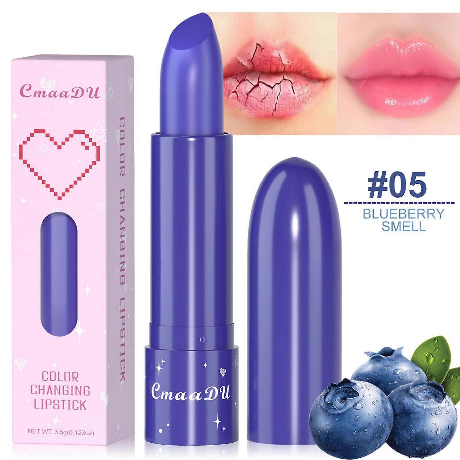 6-color Fruit Flavored Color Changing Moisturizing Lipstick, Moisturizing Lips