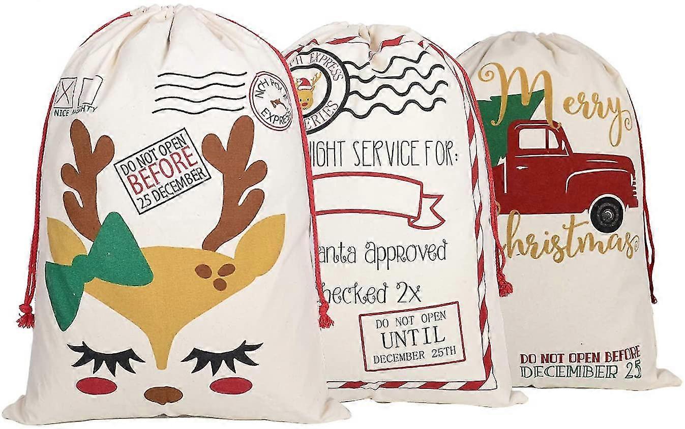 Personalized Santa Christmas Sack Extra Large, 3pcs