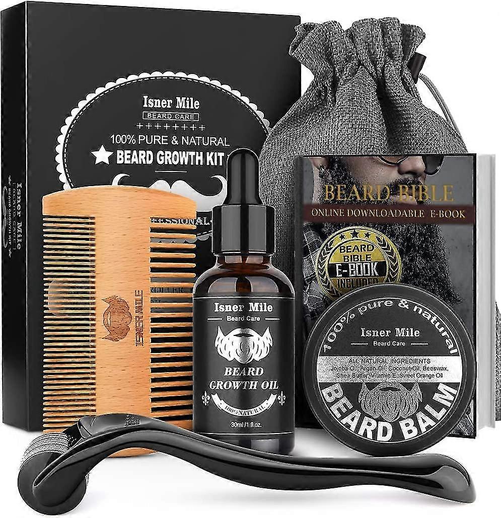 Kit di crescita della barba, kit di rullo della barba per la crescita dei peli del viso della barba
