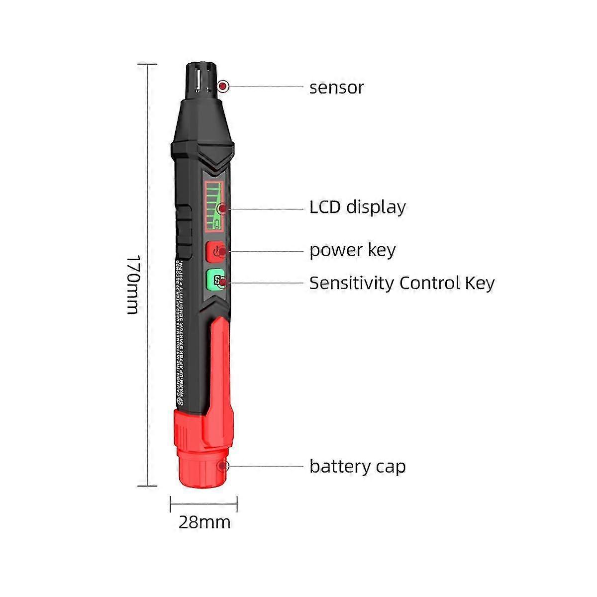 Ht60 Gas Leak Detector Pen 0-1000ppm With Lcd Display Alarm Combustible Natural Methane Gas Detect