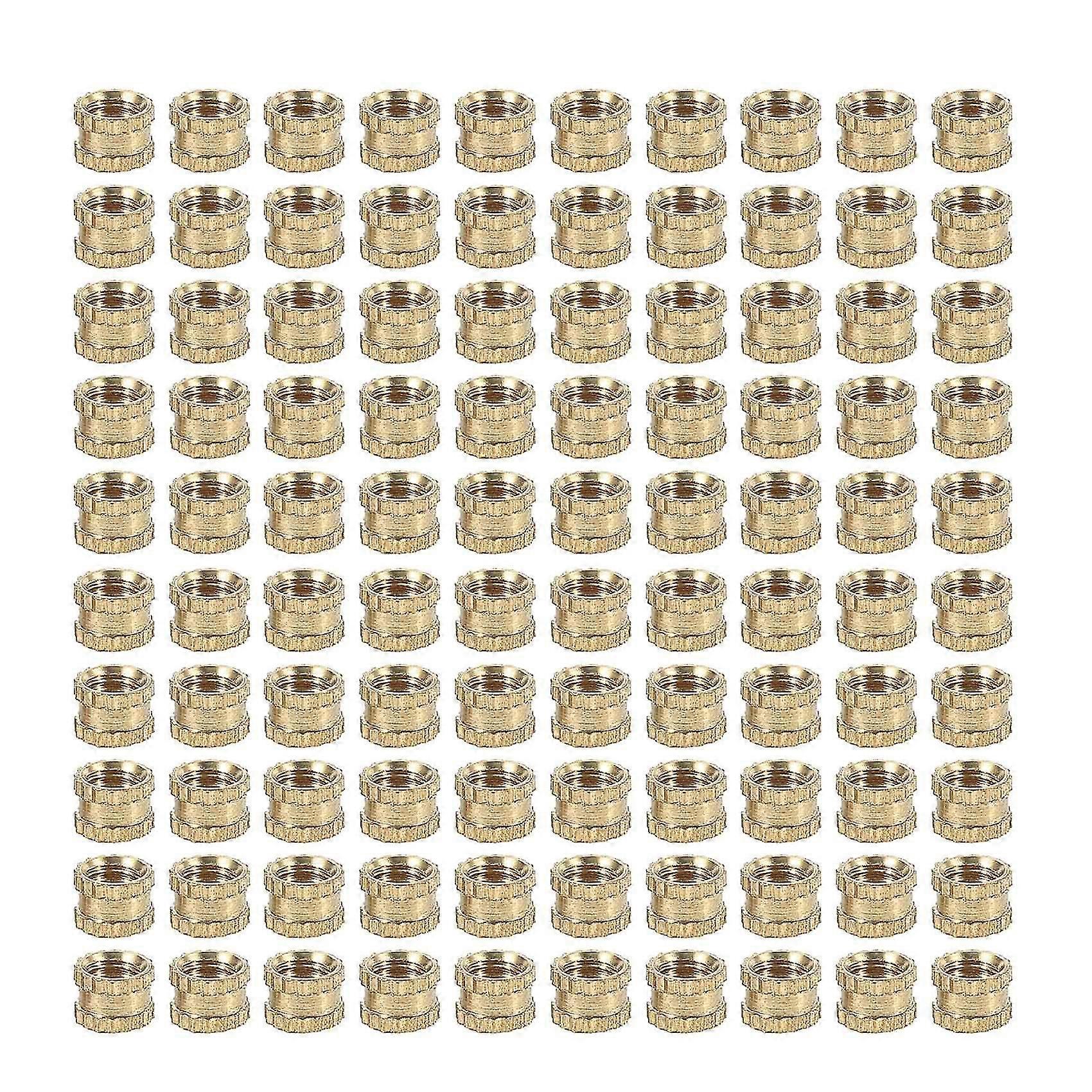 M3 X 3mm Female Thread Brass Knurled Threaded Insert Embedment Nuts 100pcs (haoyi)