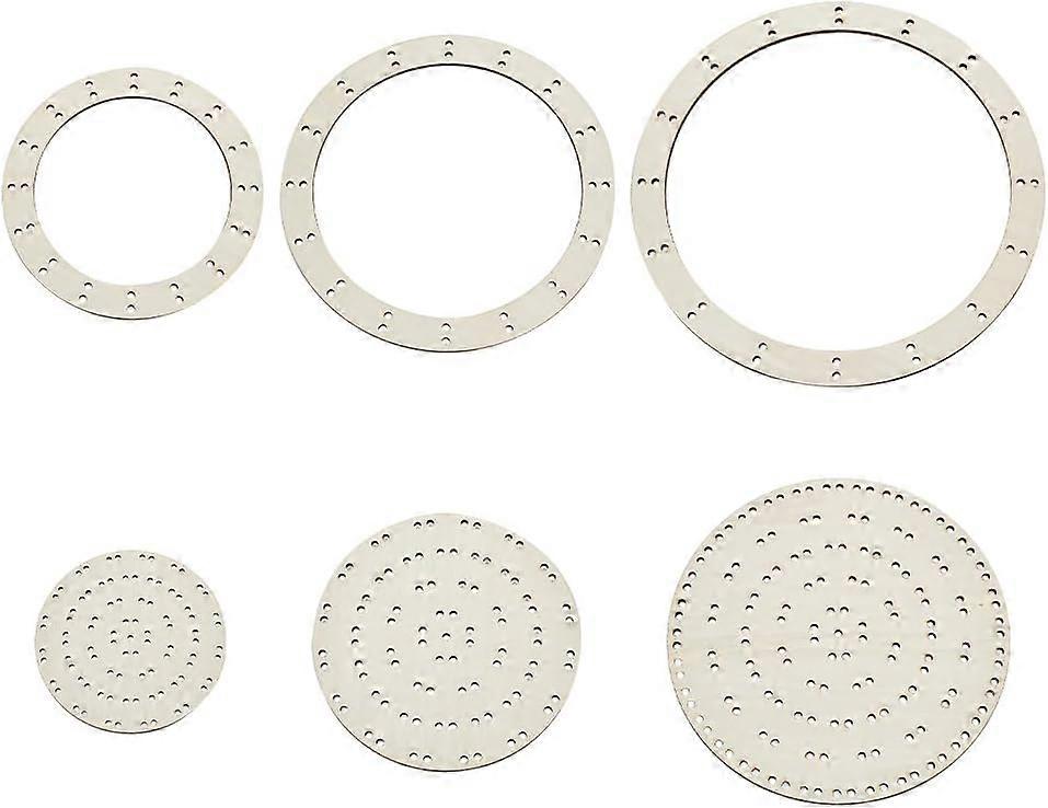 6 Styles Round Wooden Wreath Boards Circular Wood Wreath Forms Wedding Christmas Wreath Frames for Craft Macrame Flower Boards for Mesh Wreath Form DI