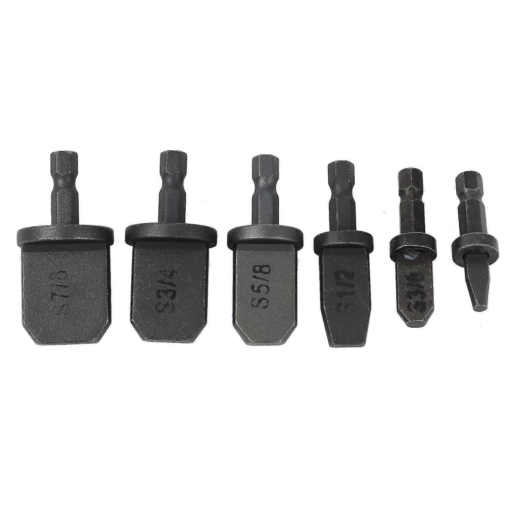 6 Pcs Swaging Tool Drill Bit Set Multifunction Copper Pipe Flaring Tool Portable Bearing Steel Drill