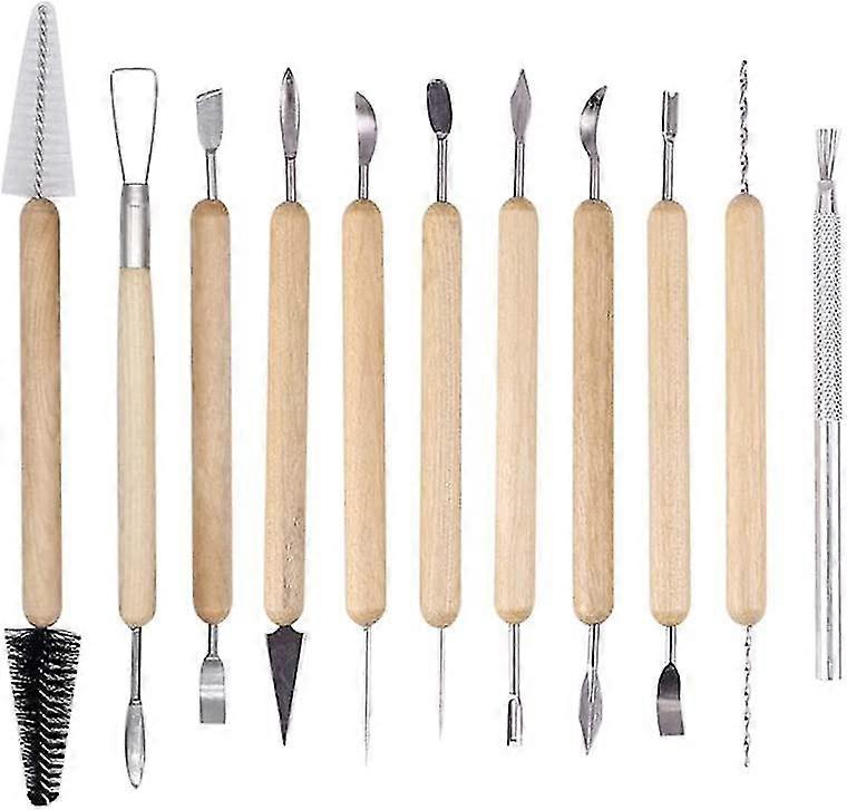 Clay Sculpting Tools Polymer Clay Tools For Adults Wooden Pottery Carving Tool Pottery Sculpting Tools For Shapers And Modeling Embossing Art Diy Pott