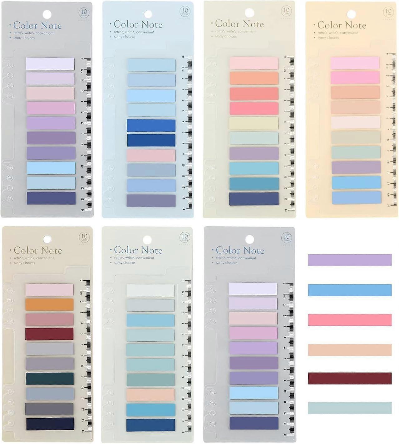 1400 Pcs Self Adhesive Page Markers, 7 Styles Colorful Post It Bo