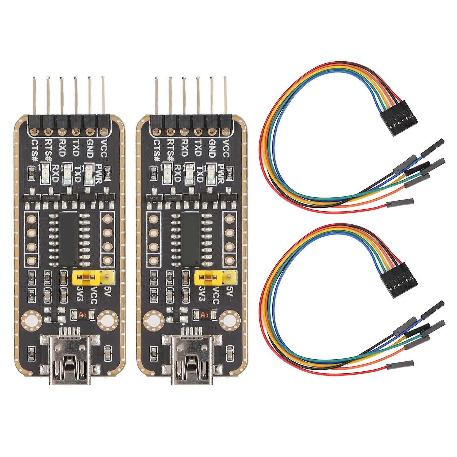 2stk usb til uart ttl adapter til ch343g chip dobbeltsidet sort nedsænkning guld proces seriel konverter modul yemma