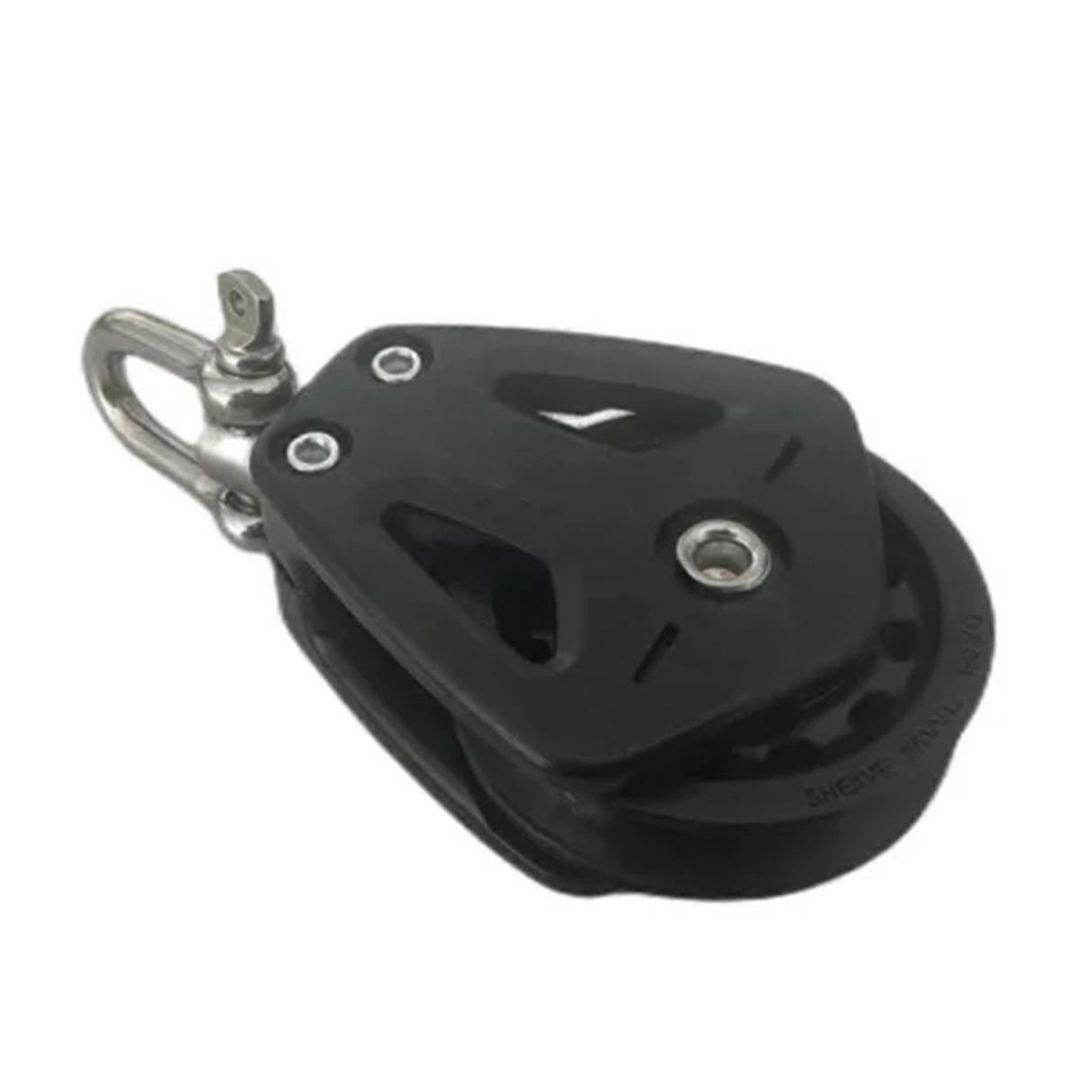 High Load Sheave Block Universal- Single Pulley Swivel Shackle Sailboat Plain Bearing Block Rope Ru